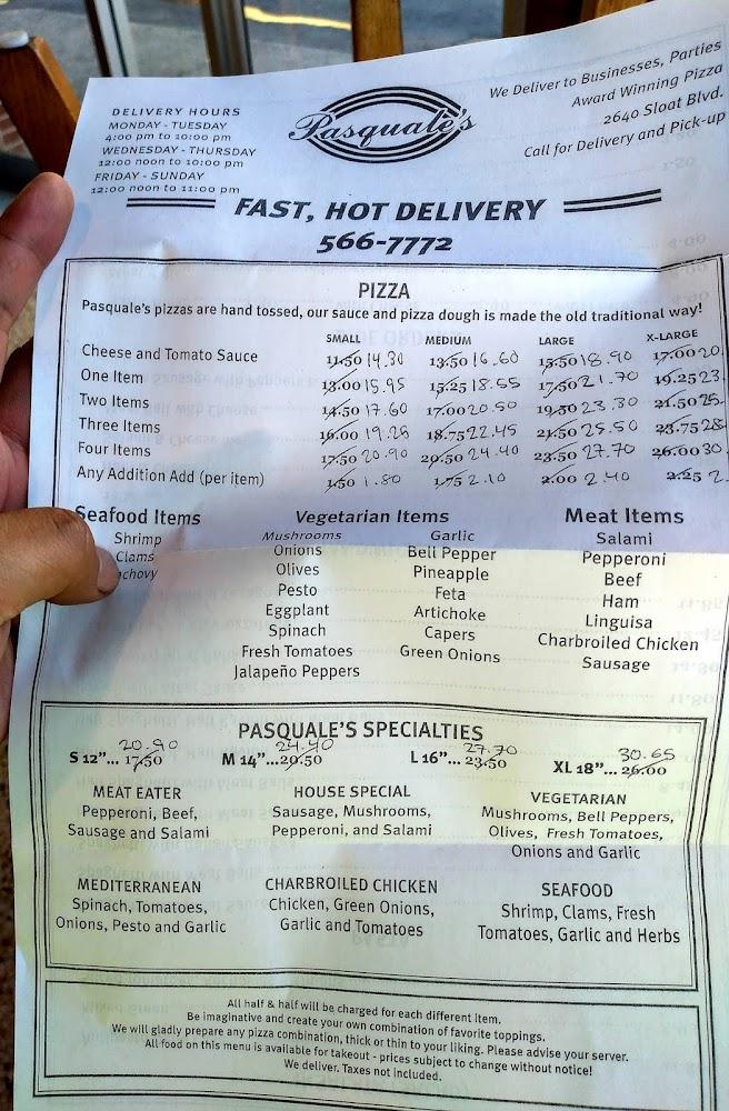 Pasquale's Pizzeria Restaurant Menu image 3